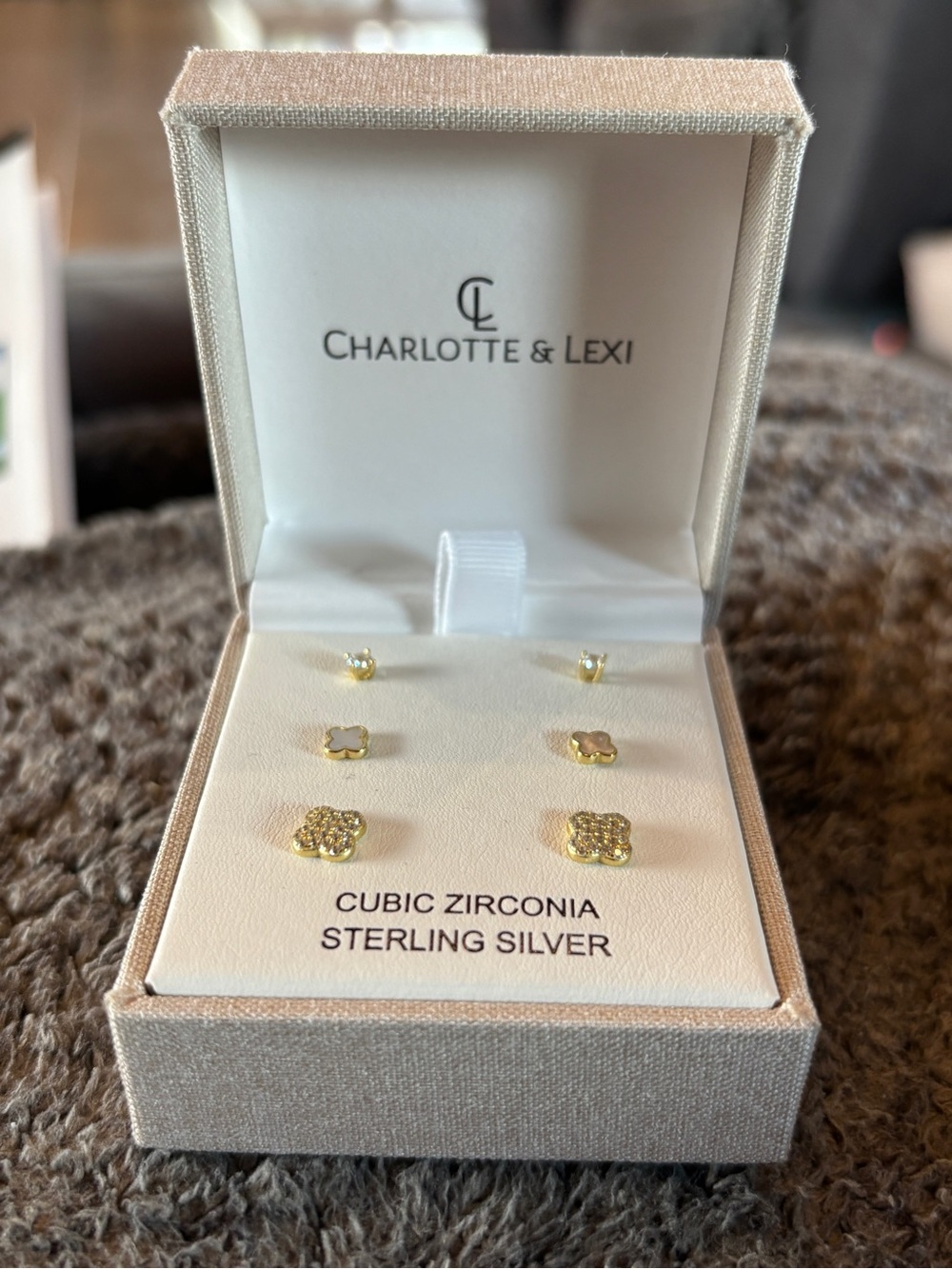 Charlotte and Lexi Sterling Silver Cubic Zirconia stud set